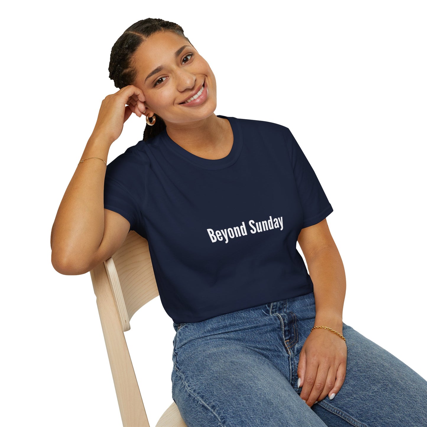 Beyond Sunday Unisex Softstyle T-Shirt, Casual Tee, Faith-Based Apparel, Gift for Christians, Weekend Wear, Inspirational T-Shirt