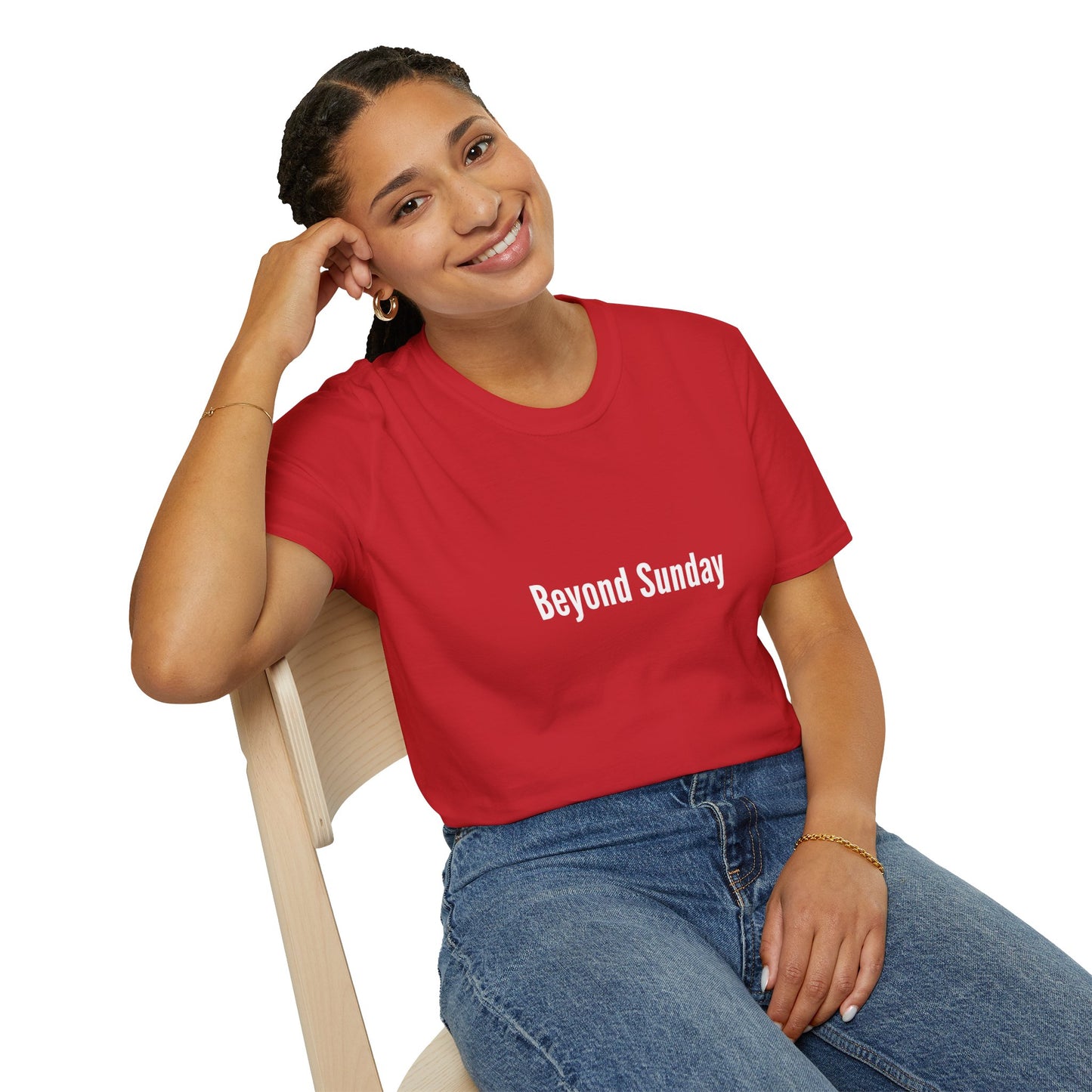 Beyond Sunday Unisex Softstyle T-Shirt, Casual Tee, Faith-Based Apparel, Gift for Christians, Weekend Wear, Inspirational T-Shirt