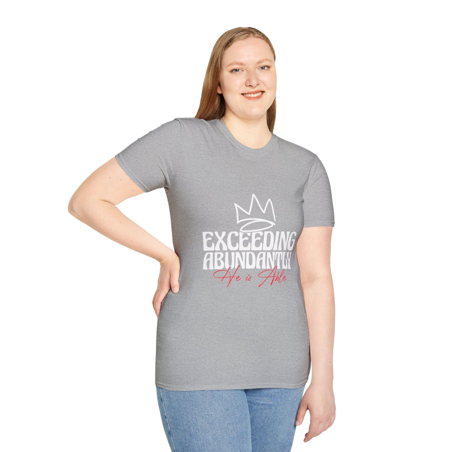 Exceeding Abundantly Unisex T-Shirt, Bold Graphic Tee, Inspirational Shirt, Casual Wear for Everyday, Gift for Him/Her