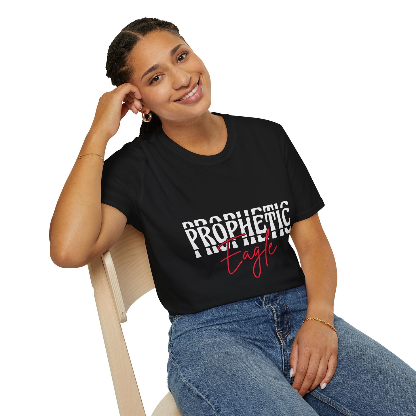 Prophetic Eagle Unisex Softstyle T-Shirt, Inspirational Tee, Spiritual Apparel, Gift for Faith-Based Celebrations, Cozy Casual Wear