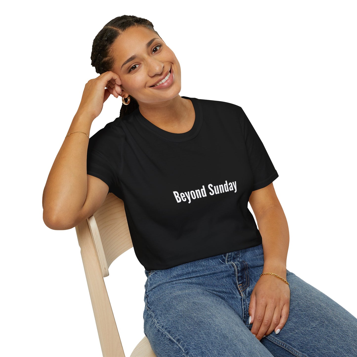 Beyond Sunday Unisex Softstyle T-Shirt, Casual Tee, Faith-Based Apparel, Gift for Christians, Weekend Wear, Inspirational T-Shirt