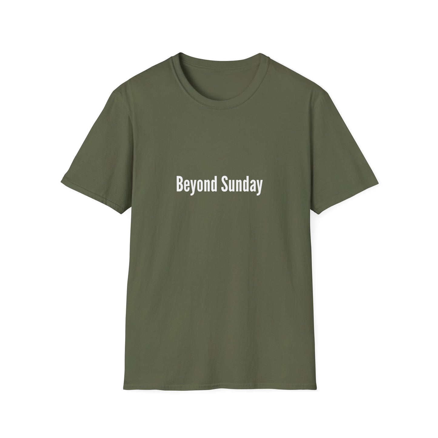Beyond Sunday Unisex Softstyle T-Shirt, Casual Tee, Faith-Based Apparel, Gift for Christians, Weekend Wear, Inspirational T-Shirt