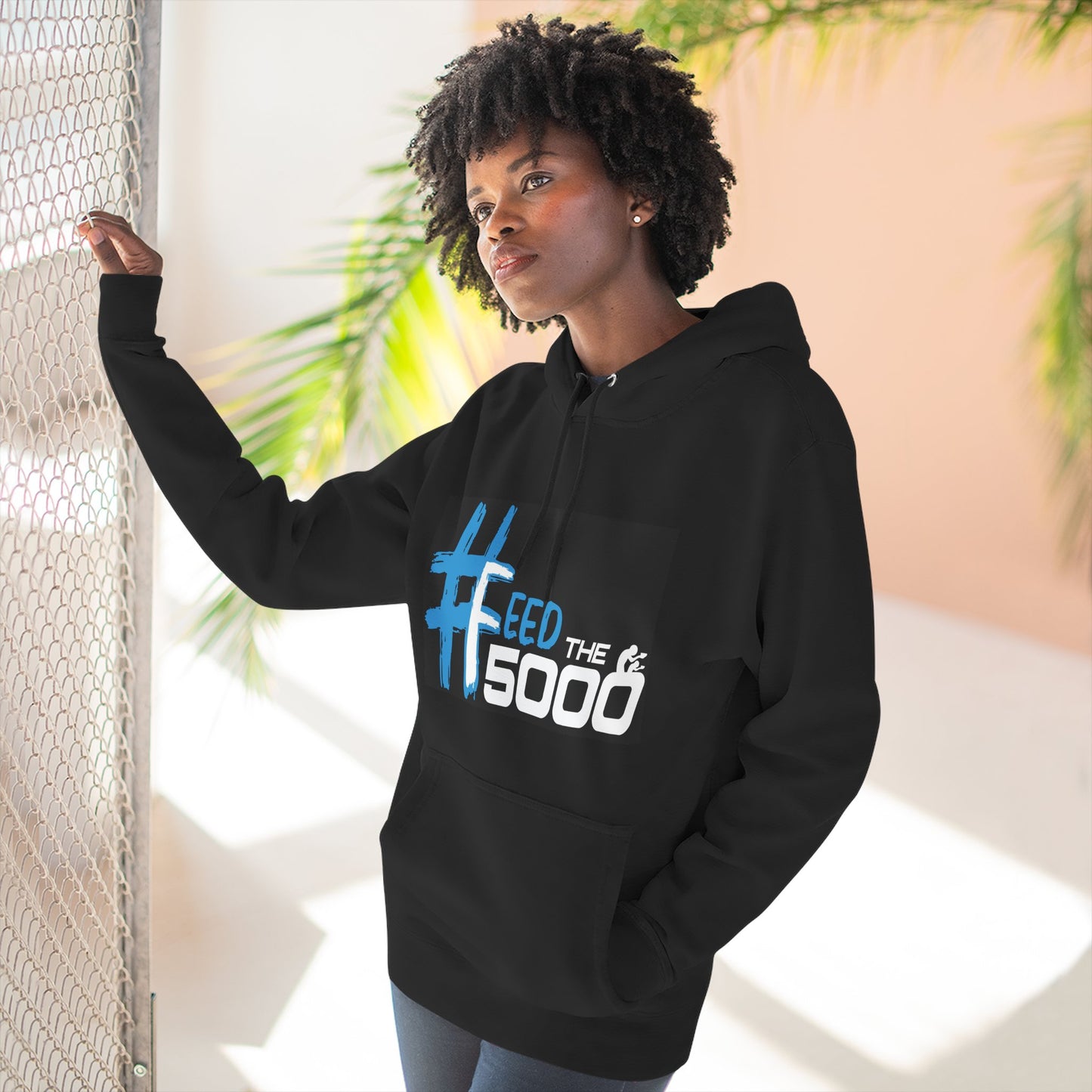 #FeedThe5000 Fleece Hoodie, Cozy Winter Sweatshirt, Unisex Gift, Charity Support Apparel, Fundraiser Hoodie, Casual Streetwear