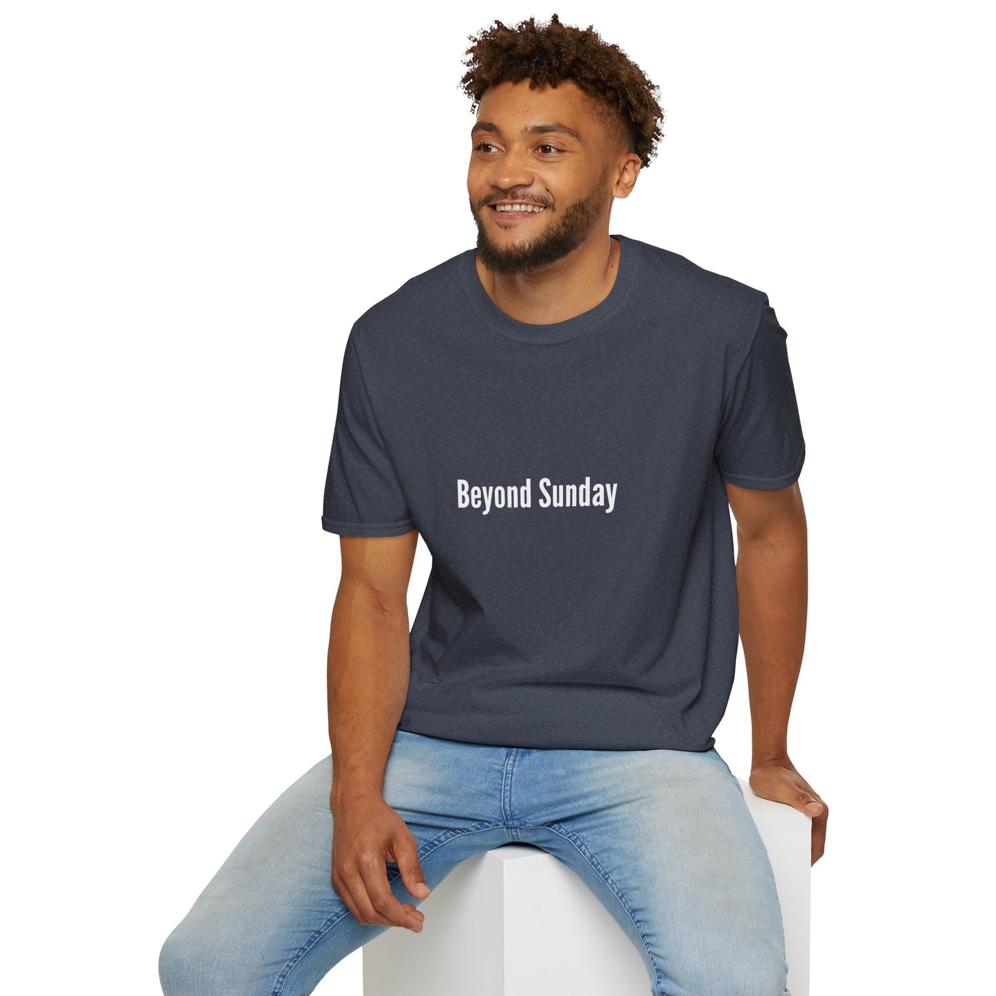 Beyond Sunday Unisex Softstyle T-Shirt, Casual Tee, Faith-Based Apparel, Gift for Christians, Weekend Wear, Inspirational T-Shirt