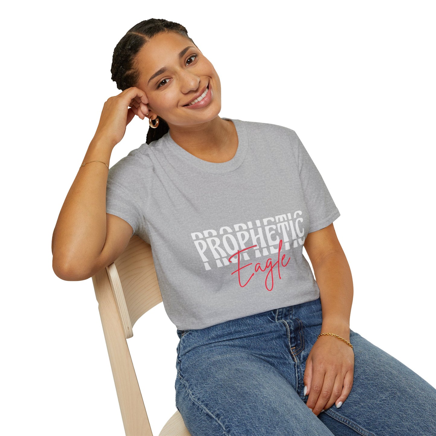 Prophetic Eagle Unisex Softstyle T-Shirt, Inspirational Tee, Spiritual Apparel, Gift for Faith-Based Celebrations, Cozy Casual Wear