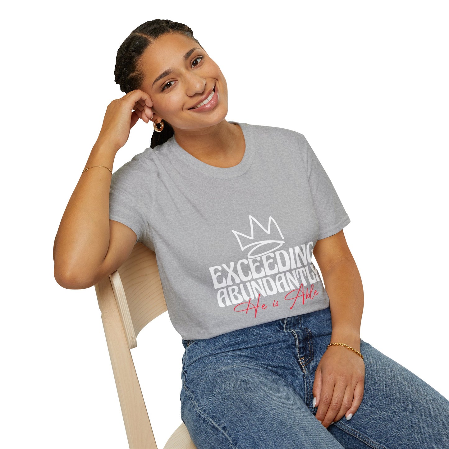 Exceeding Abundantly Unisex T-Shirt, Bold Graphic Tee, Inspirational Shirt, Casual Wear for Everyday, Gift for Him/Her