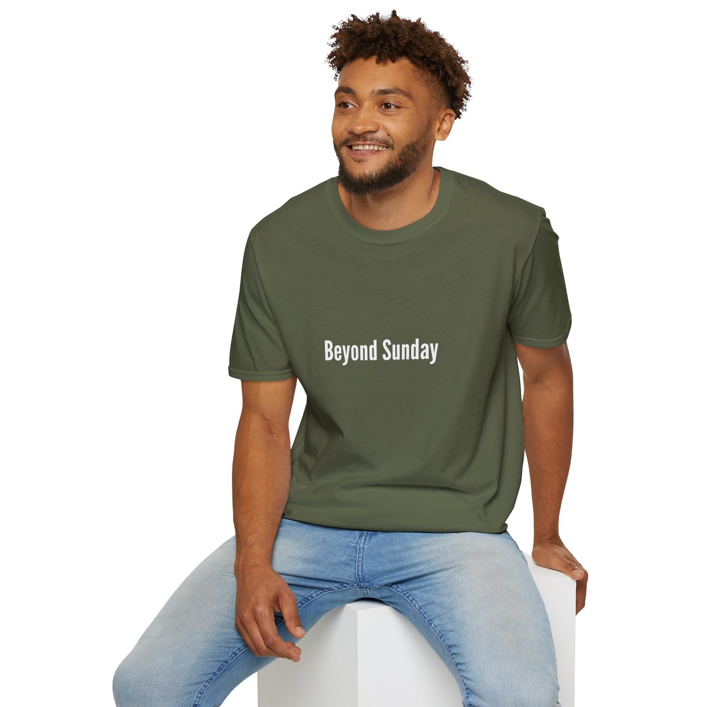 Beyond Sunday Unisex Softstyle T-Shirt, Casual Tee, Faith-Based Apparel, Gift for Christians, Weekend Wear, Inspirational T-Shirt