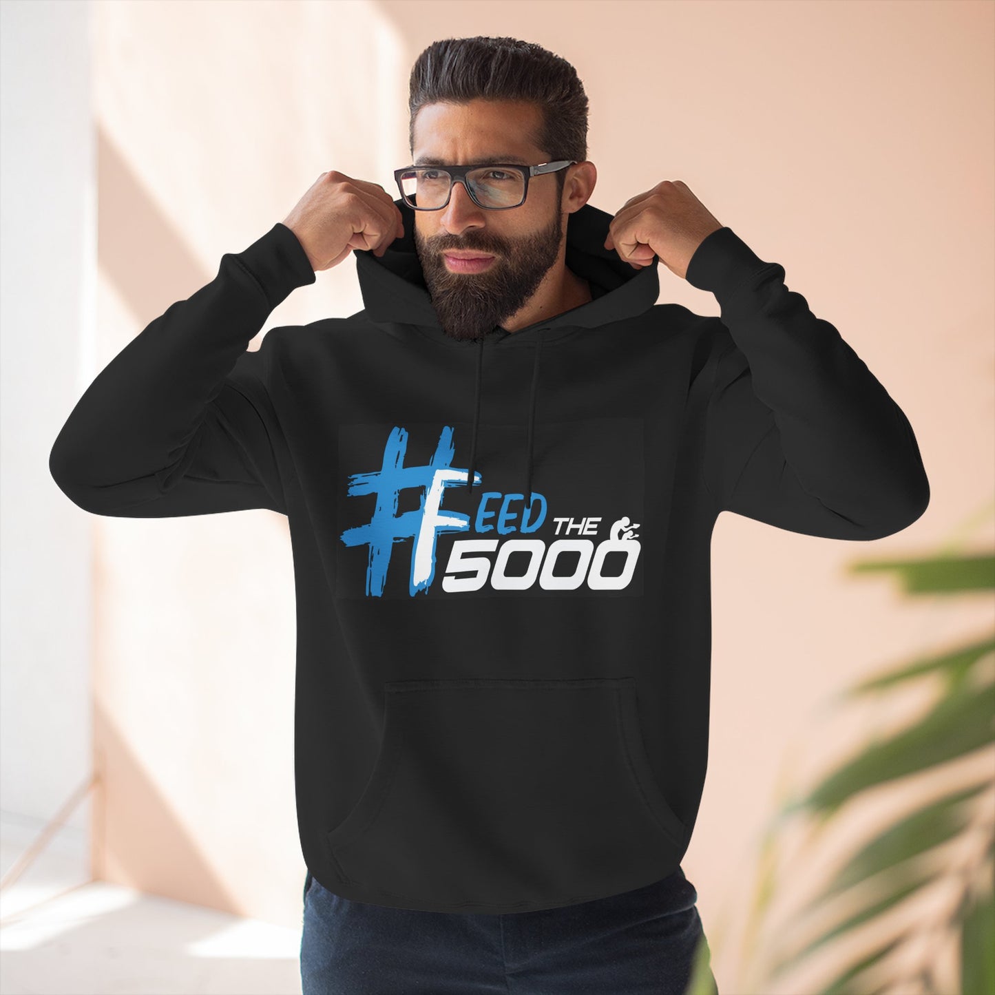 #FeedThe5000 Fleece Hoodie, Cozy Winter Sweatshirt, Unisex Gift, Charity Support Apparel, Fundraiser Hoodie, Casual Streetwear