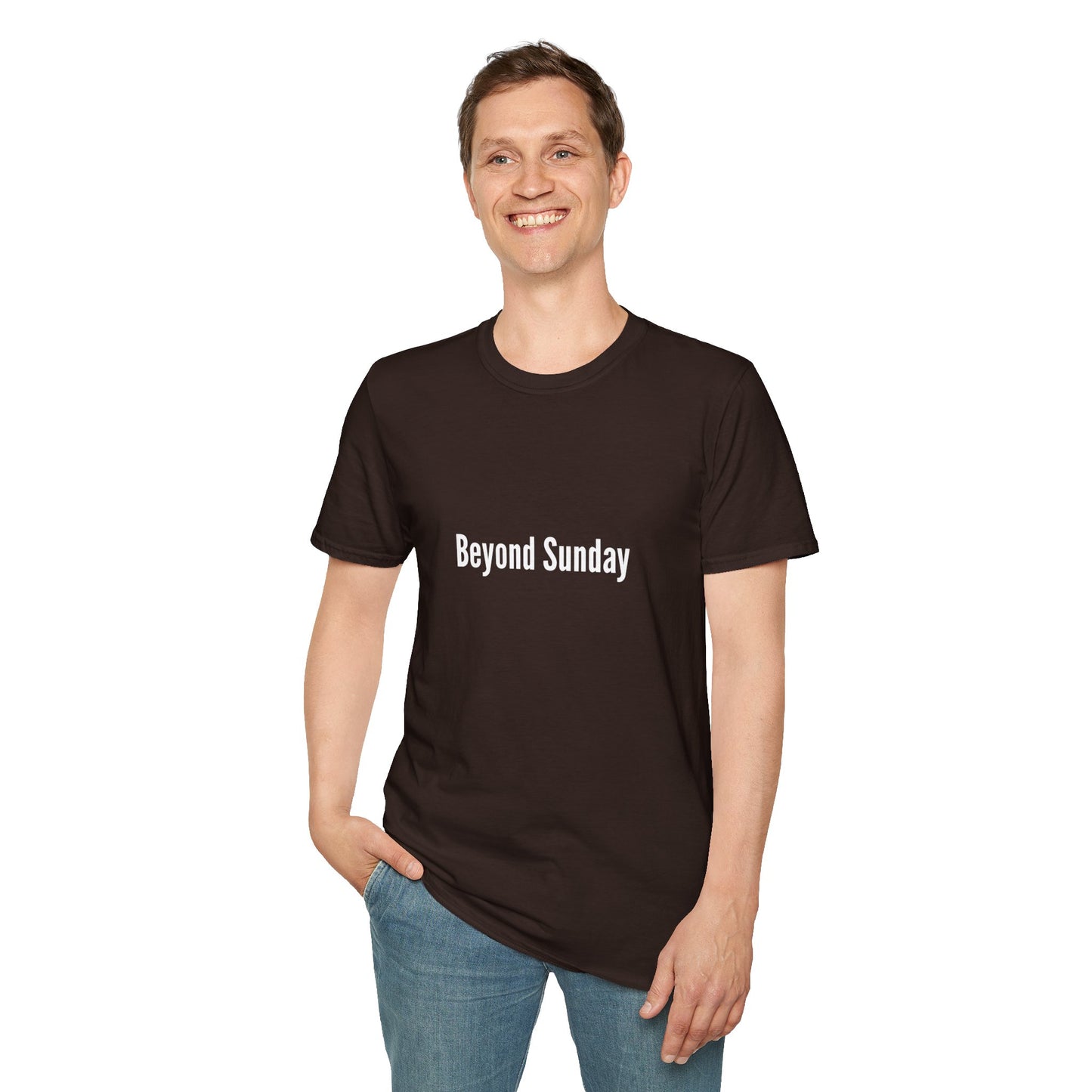 Beyond Sunday Unisex Softstyle T-Shirt, Casual Tee, Faith-Based Apparel, Gift for Christians, Weekend Wear, Inspirational T-Shirt