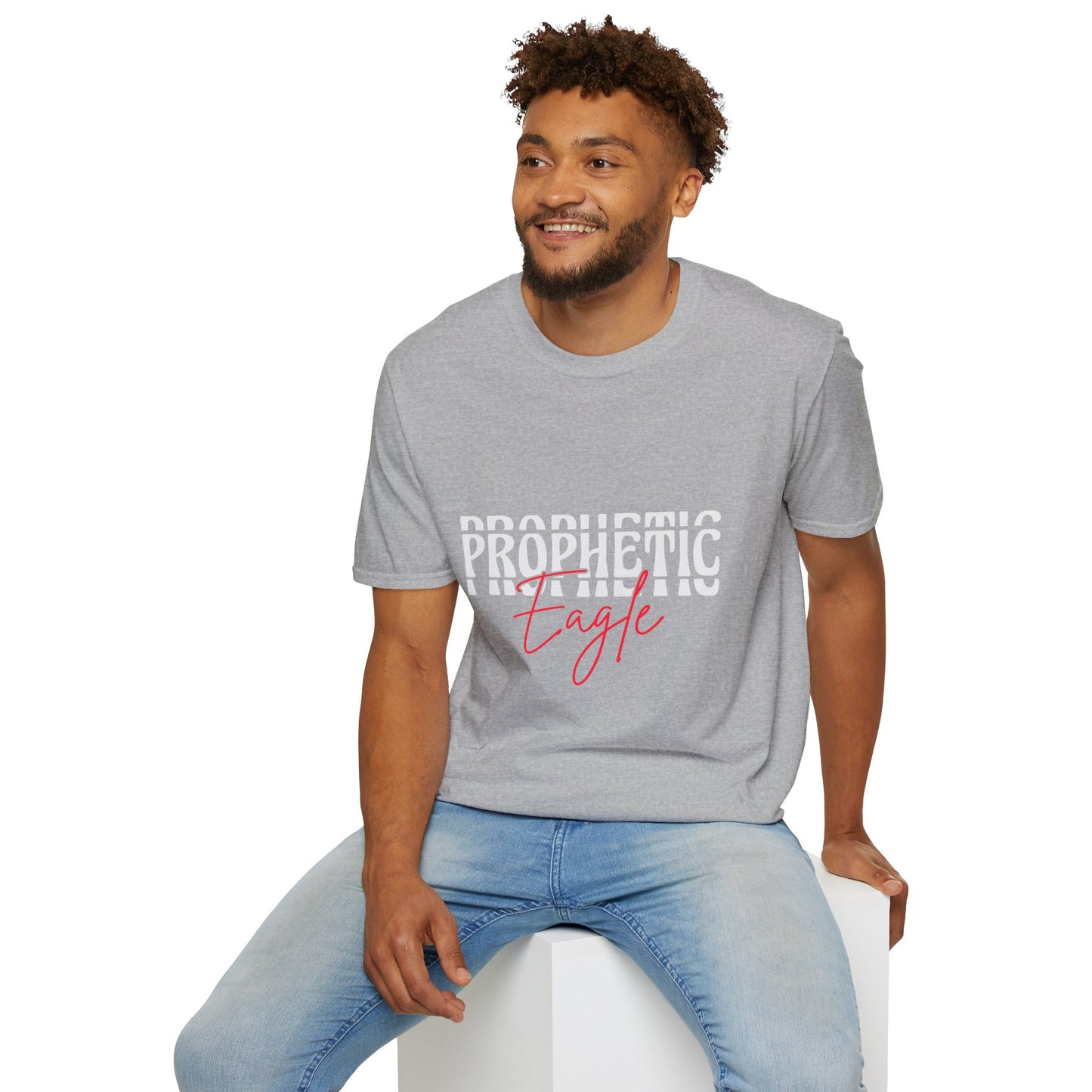 Prophetic Eagle Unisex Softstyle T-Shirt, Inspirational Tee, Spiritual Apparel, Gift for Faith-Based Celebrations, Cozy Casual Wear