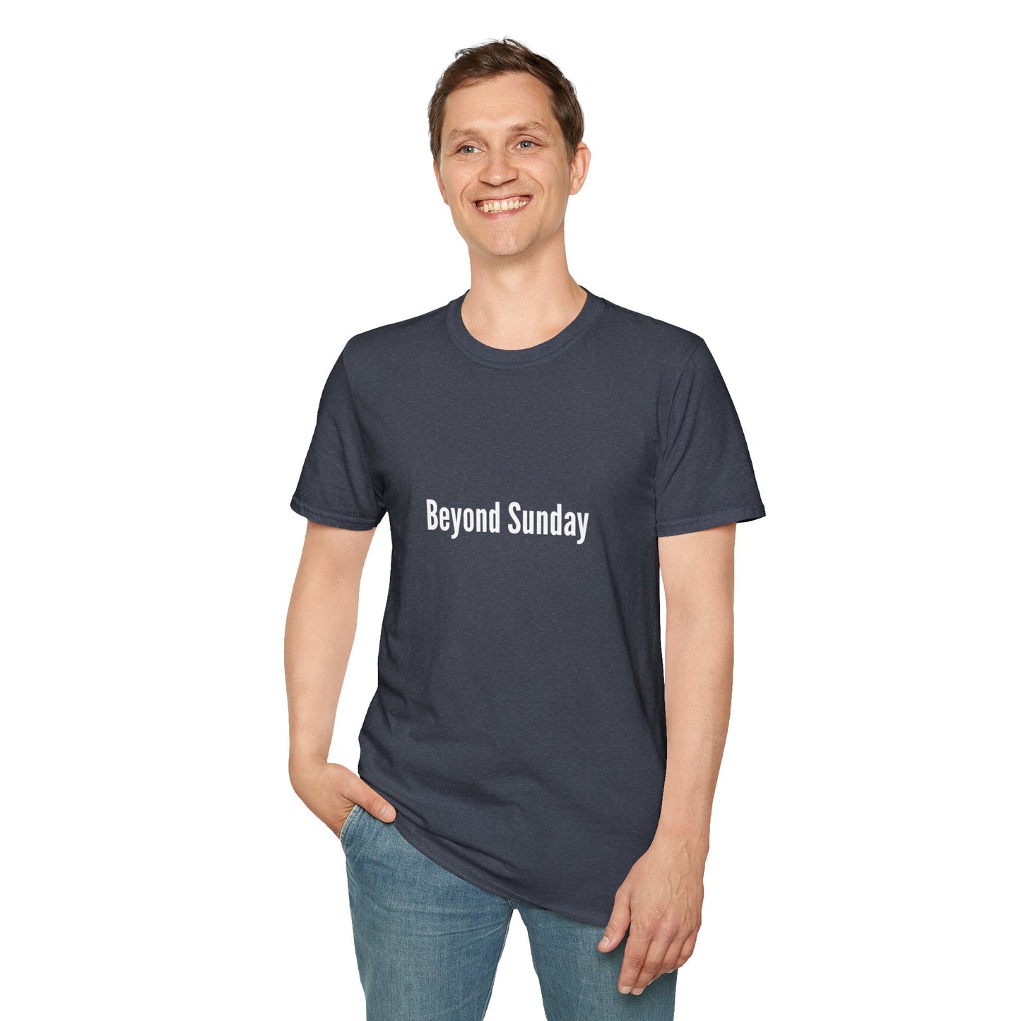 Beyond Sunday Unisex Softstyle T-Shirt, Casual Tee, Faith-Based Apparel, Gift for Christians, Weekend Wear, Inspirational T-Shirt
