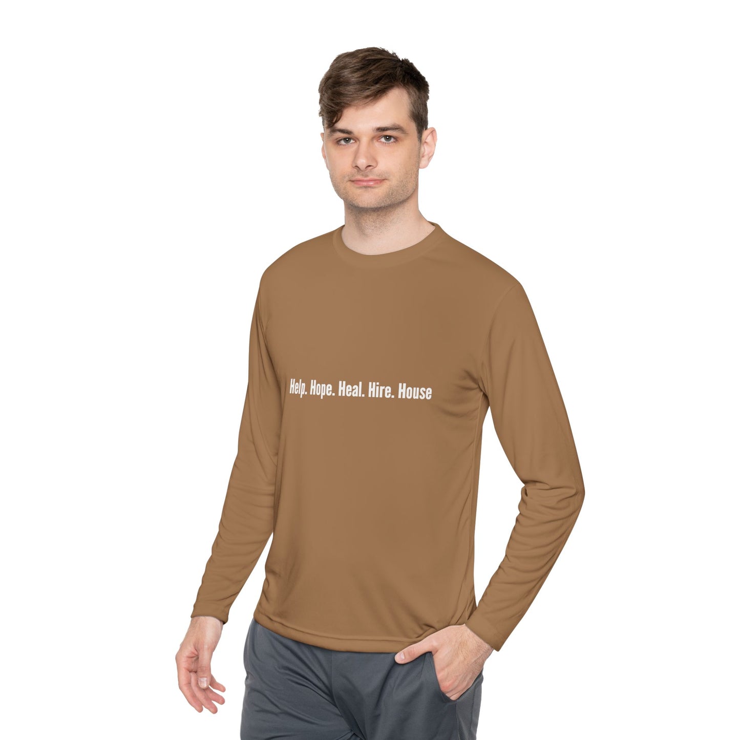 Unisex Lightweight Long Sleeve Tee - Help, Hope, Heal, Wear, Inspirational Gift for Wellness, Casual Wear, Motivational Apparel