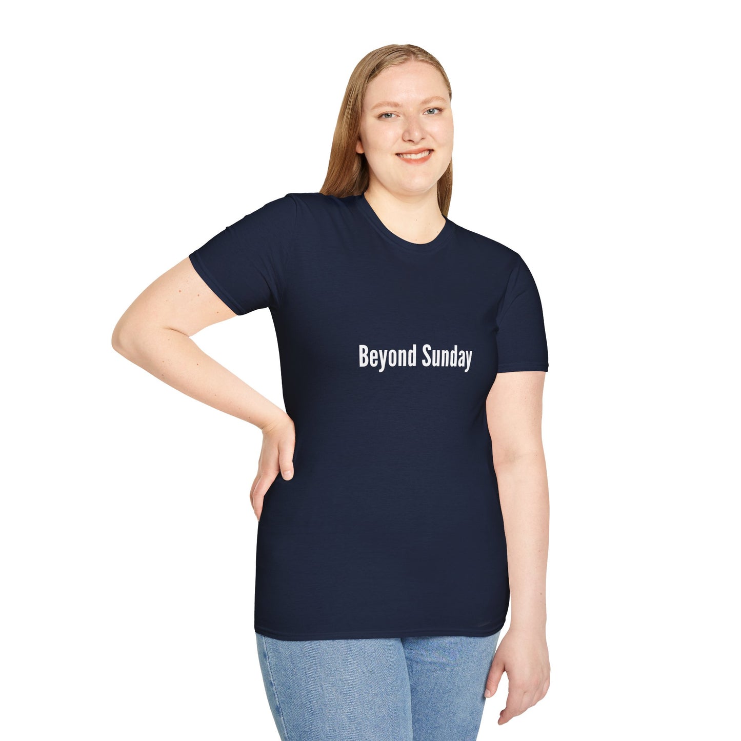 Beyond Sunday Unisex Softstyle T-Shirt, Casual Tee, Faith-Based Apparel, Gift for Christians, Weekend Wear, Inspirational T-Shirt