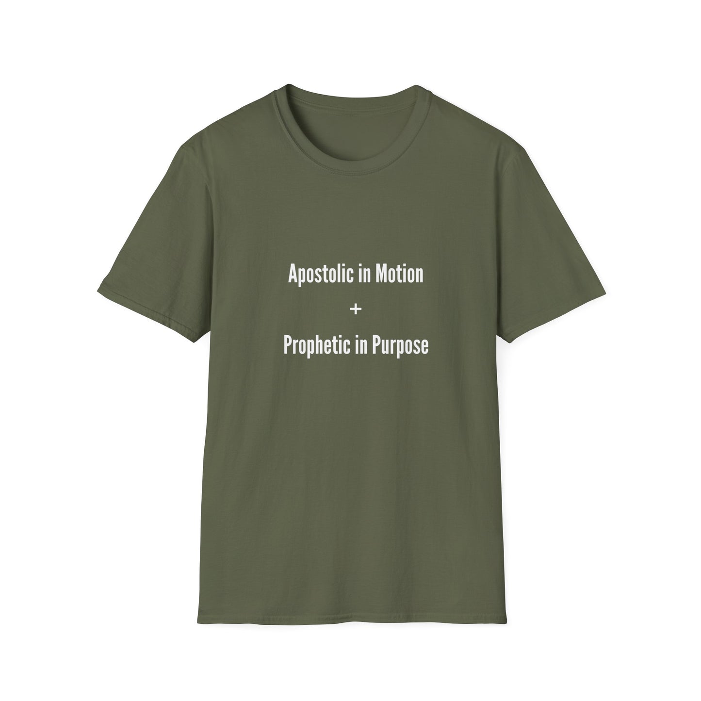 Unisex Inspirational T-Shirt - Apostolic in Motion + Prophetic in Purpose, Faith Apparel, Church Shirts, Spiritual Gifts, Christian Clothing