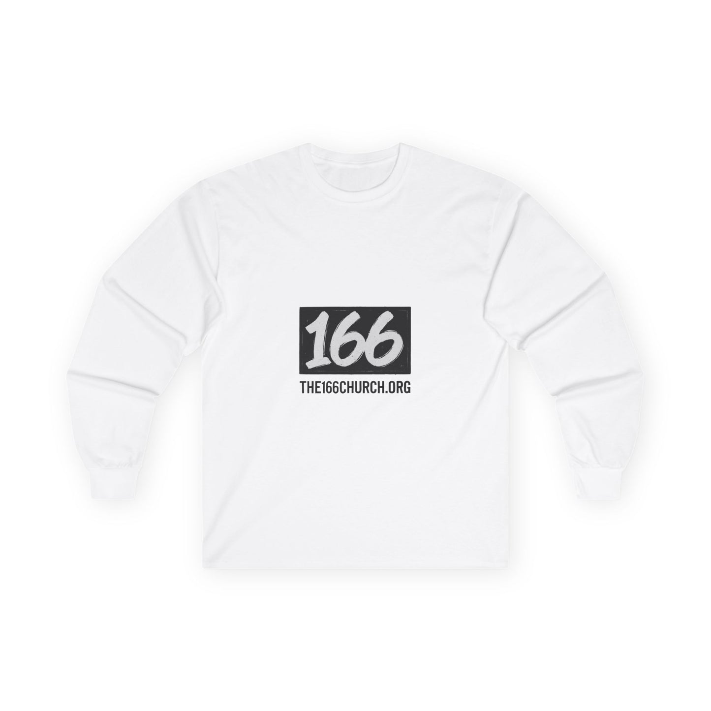 Unisex Long Sleeve Tee with 166 Church Design, Casual Wear, Soft Cotton Top, Everyday Fashion, Spiritual Gift, Church Event Apparel
