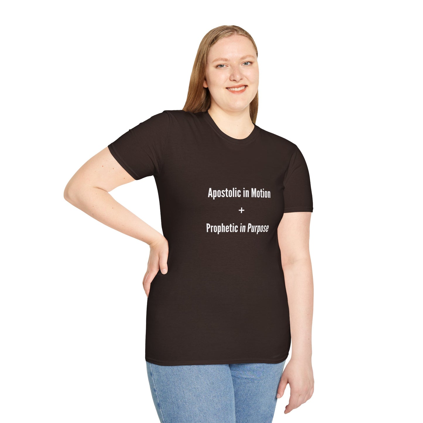 Unisex Inspirational T-Shirt - Apostolic in Motion + Prophetic in Purpose, Faith Apparel, Church Shirts, Spiritual Gifts, Christian Clothing