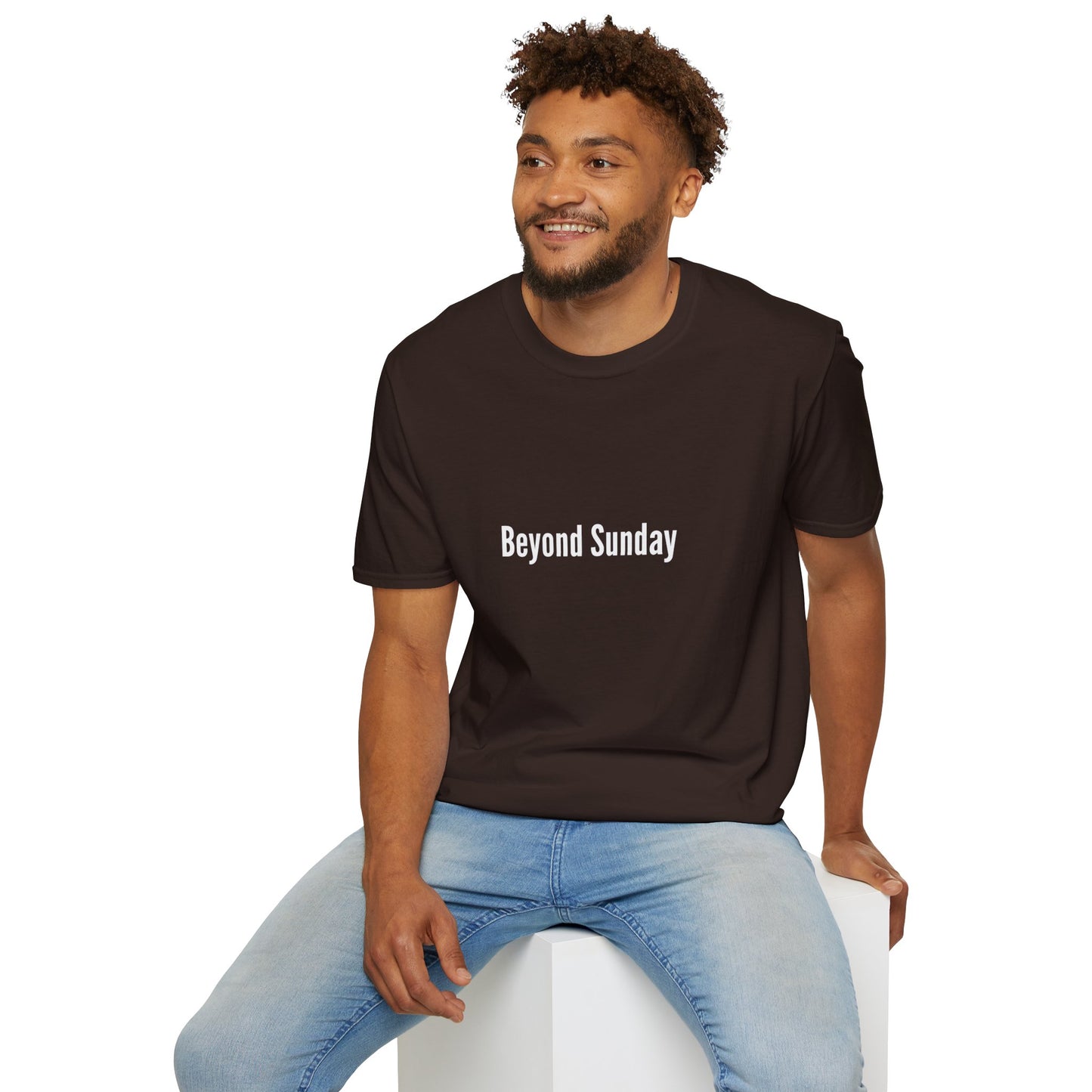 Beyond Sunday Unisex Softstyle T-Shirt, Casual Tee, Faith-Based Apparel, Gift for Christians, Weekend Wear, Inspirational T-Shirt