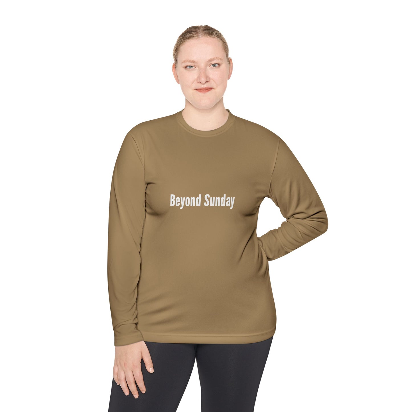 Unisex Long Sleeve Tee - Beyond Sunday, Lightweight Casual Top, Perfect for Fall, Church Gatherings, Everyday Comfort