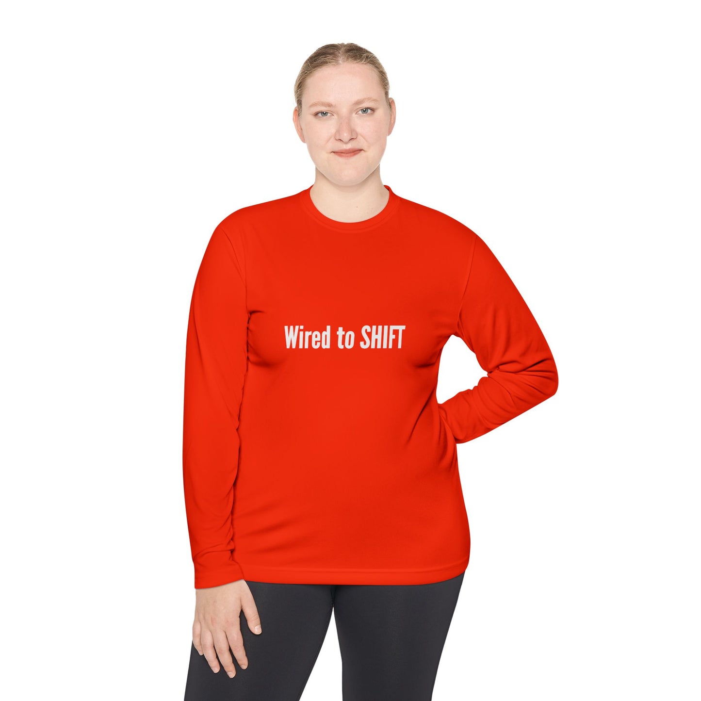 Wired to SHIFT Unisex Lightweight Long Sleeve Tee | Casual Wear, Gift for Teammates, Motivational Apparel, Fall Fashion, Everyday Comfort