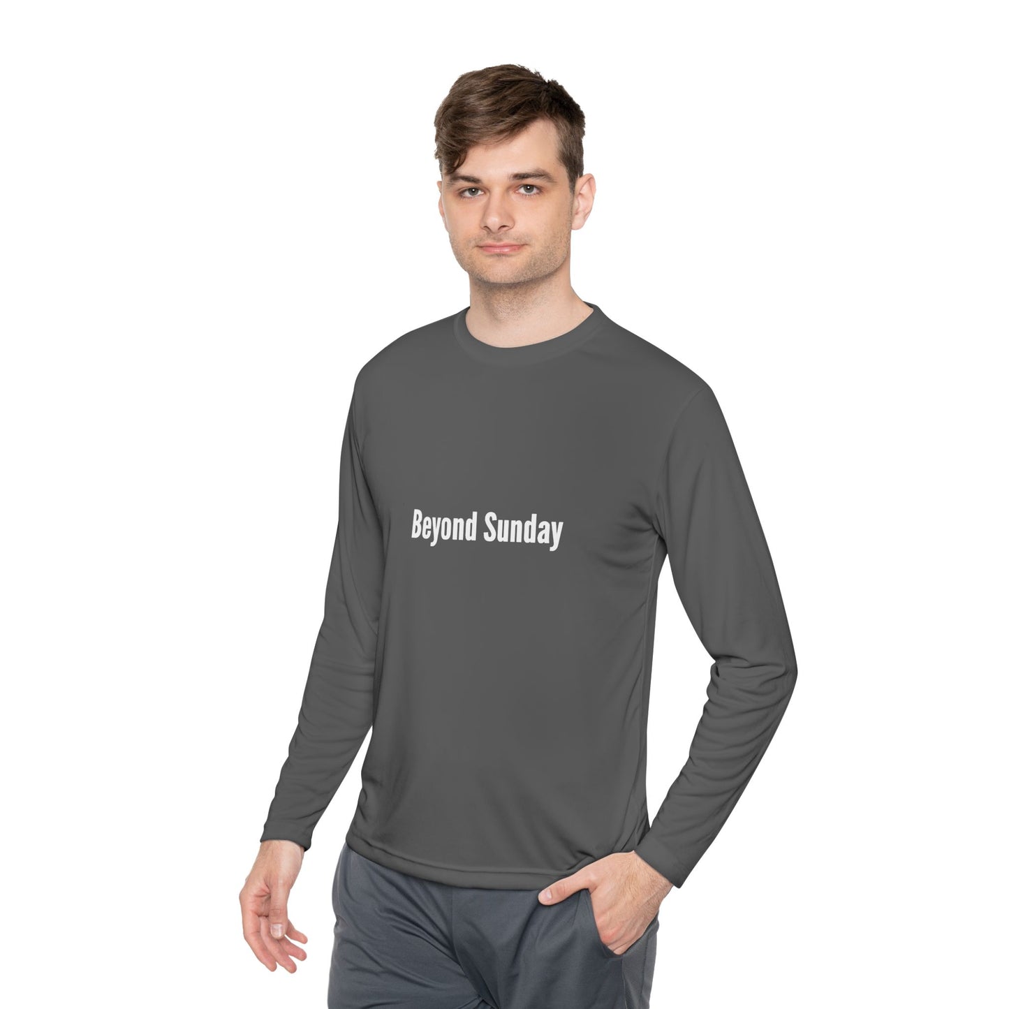 Unisex Long Sleeve Tee - Beyond Sunday, Lightweight Casual Top, Perfect for Fall, Church Gatherings, Everyday Comfort