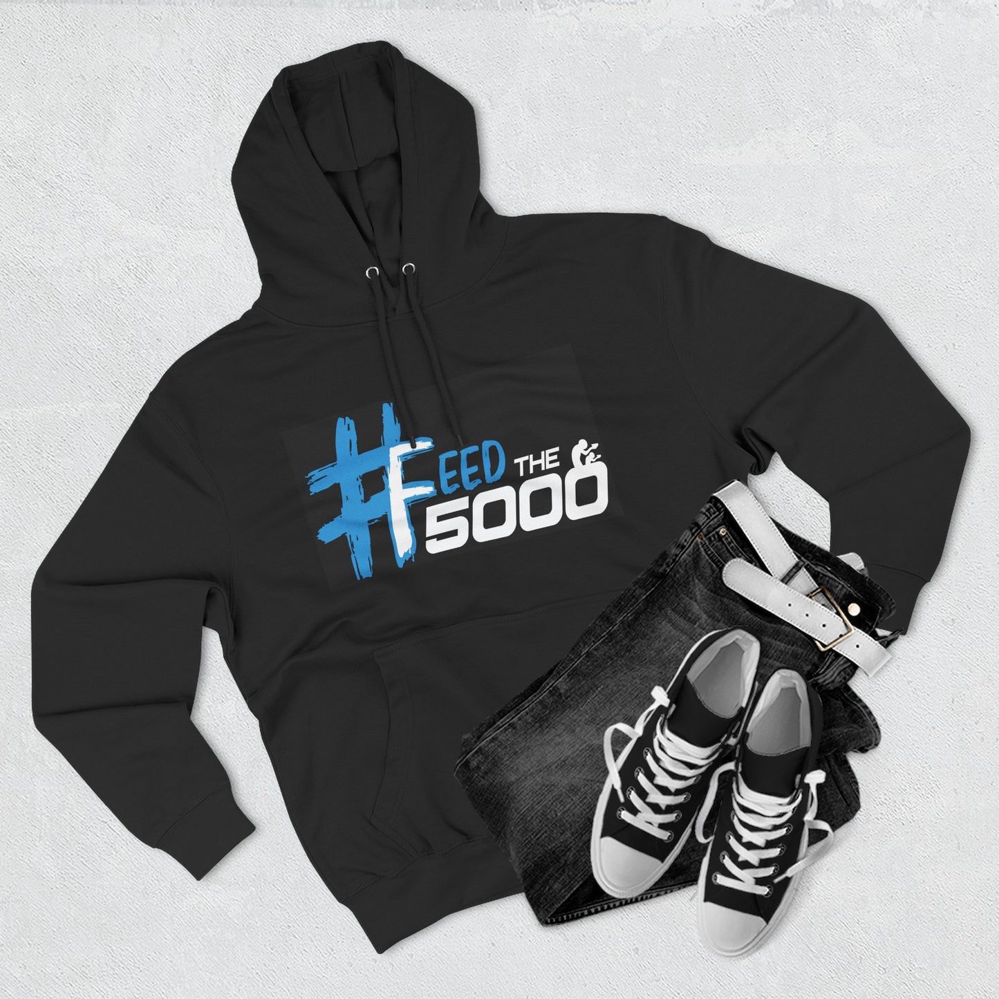 #FeedThe5000 Fleece Hoodie, Cozy Winter Sweatshirt, Unisex Gift, Charity Support Apparel, Fundraiser Hoodie, Casual Streetwear