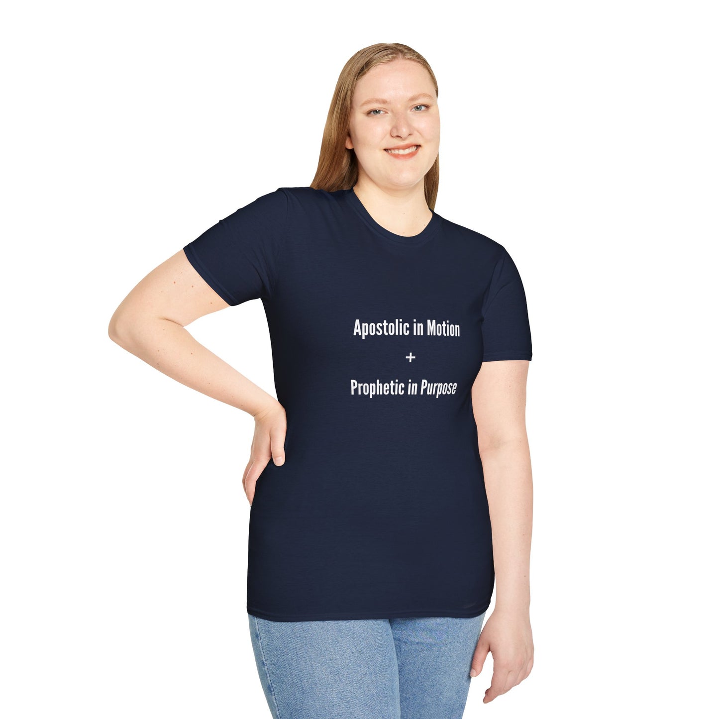 Unisex Inspirational T-Shirt - Apostolic in Motion + Prophetic in Purpose, Faith Apparel, Church Shirts, Spiritual Gifts, Christian Clothing