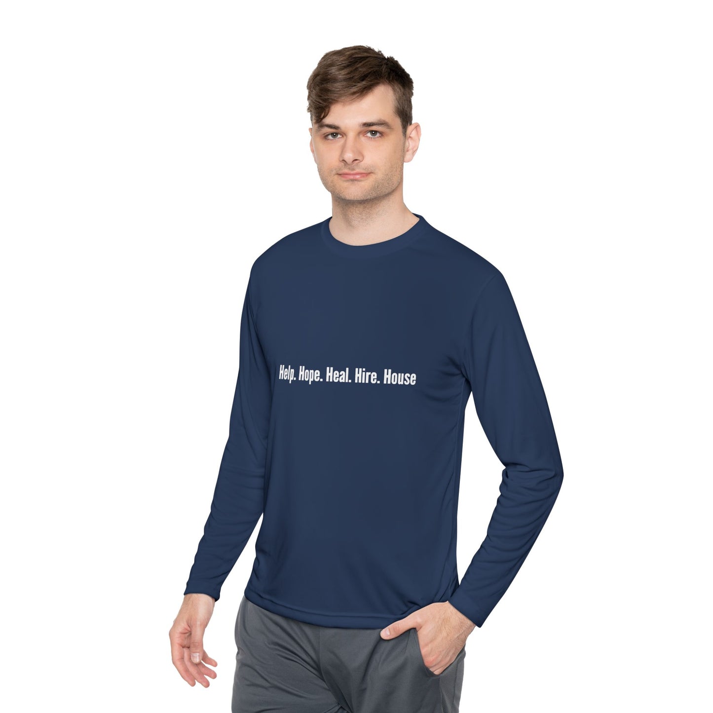 Unisex Lightweight Long Sleeve Tee - Help, Hope, Heal, Wear, Inspirational Gift for Wellness, Casual Wear, Motivational Apparel