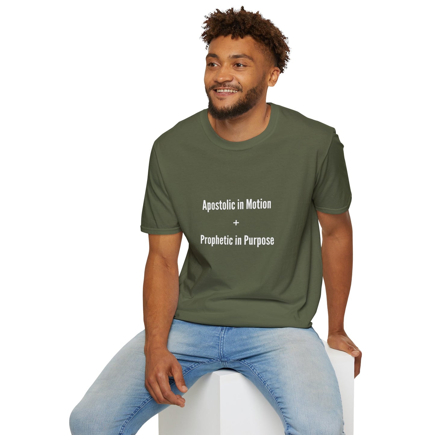 Unisex Inspirational T-Shirt - Apostolic in Motion + Prophetic in Purpose, Faith Apparel, Church Shirts, Spiritual Gifts, Christian Clothing