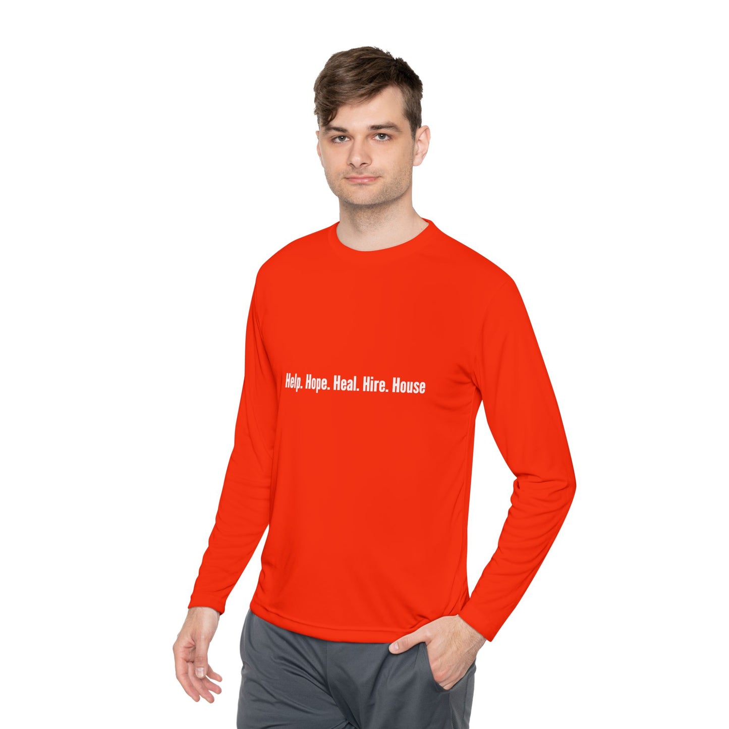 Unisex Lightweight Long Sleeve Tee - Help, Hope, Heal, Wear, Inspirational Gift for Wellness, Casual Wear, Motivational Apparel