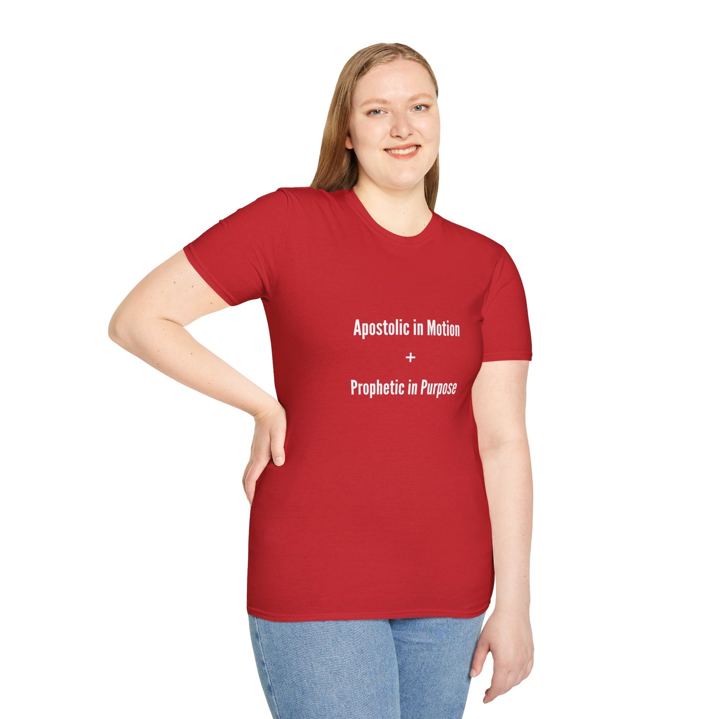 Unisex Inspirational T-Shirt - Apostolic in Motion + Prophetic in Purpose, Faith Apparel, Church Shirts, Spiritual Gifts, Christian Clothing