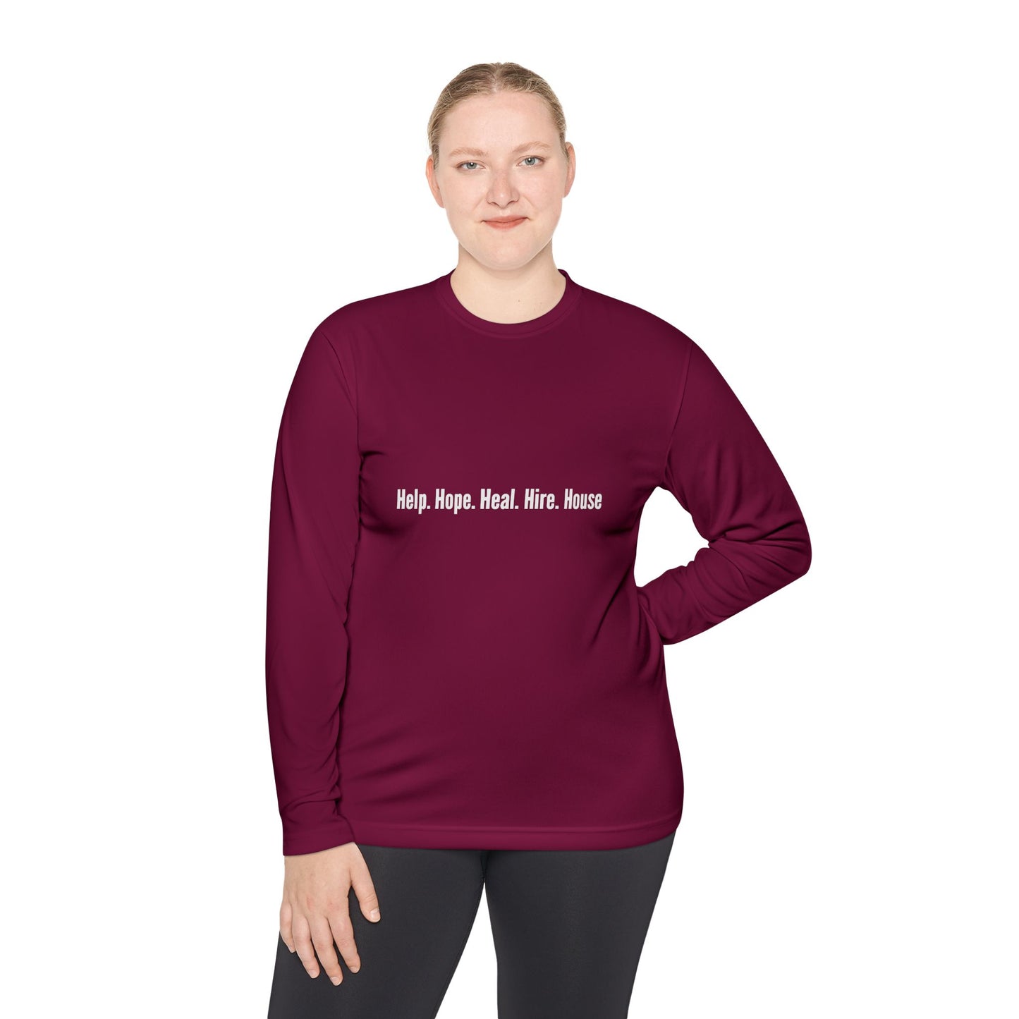 Unisex Lightweight Long Sleeve Tee - Help, Hope, Heal, Wear, Inspirational Gift for Wellness, Casual Wear, Motivational Apparel