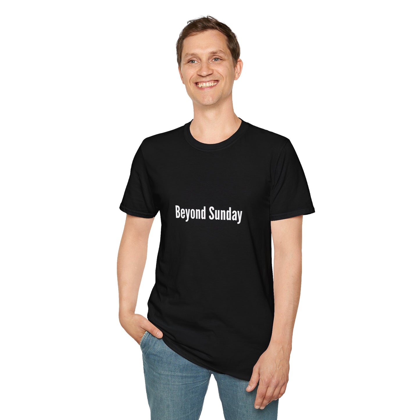 Beyond Sunday Unisex Softstyle T-Shirt, Casual Tee, Faith-Based Apparel, Gift for Christians, Weekend Wear, Inspirational T-Shirt
