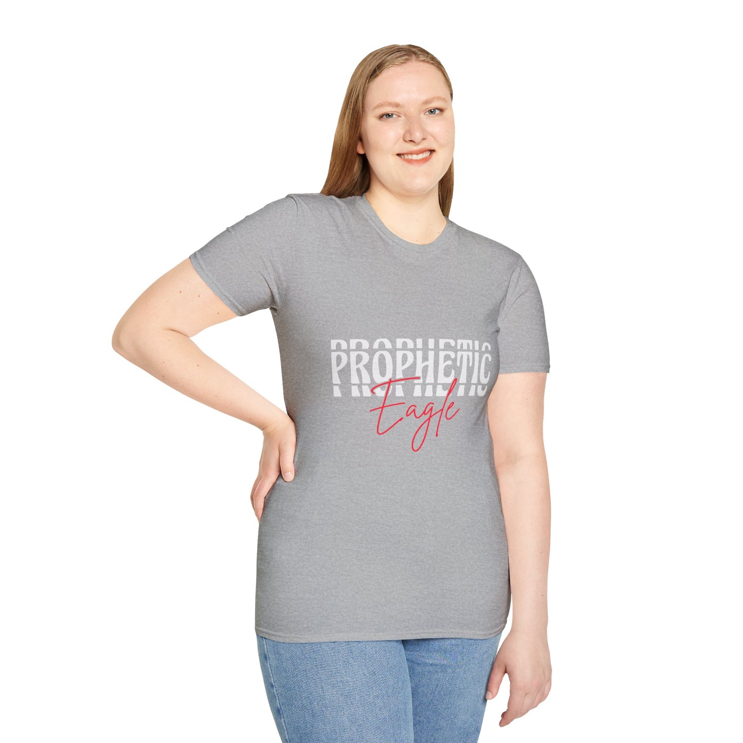 Prophetic Eagle Unisex Softstyle T-Shirt, Inspirational Tee, Spiritual Apparel, Gift for Faith-Based Celebrations, Cozy Casual Wear