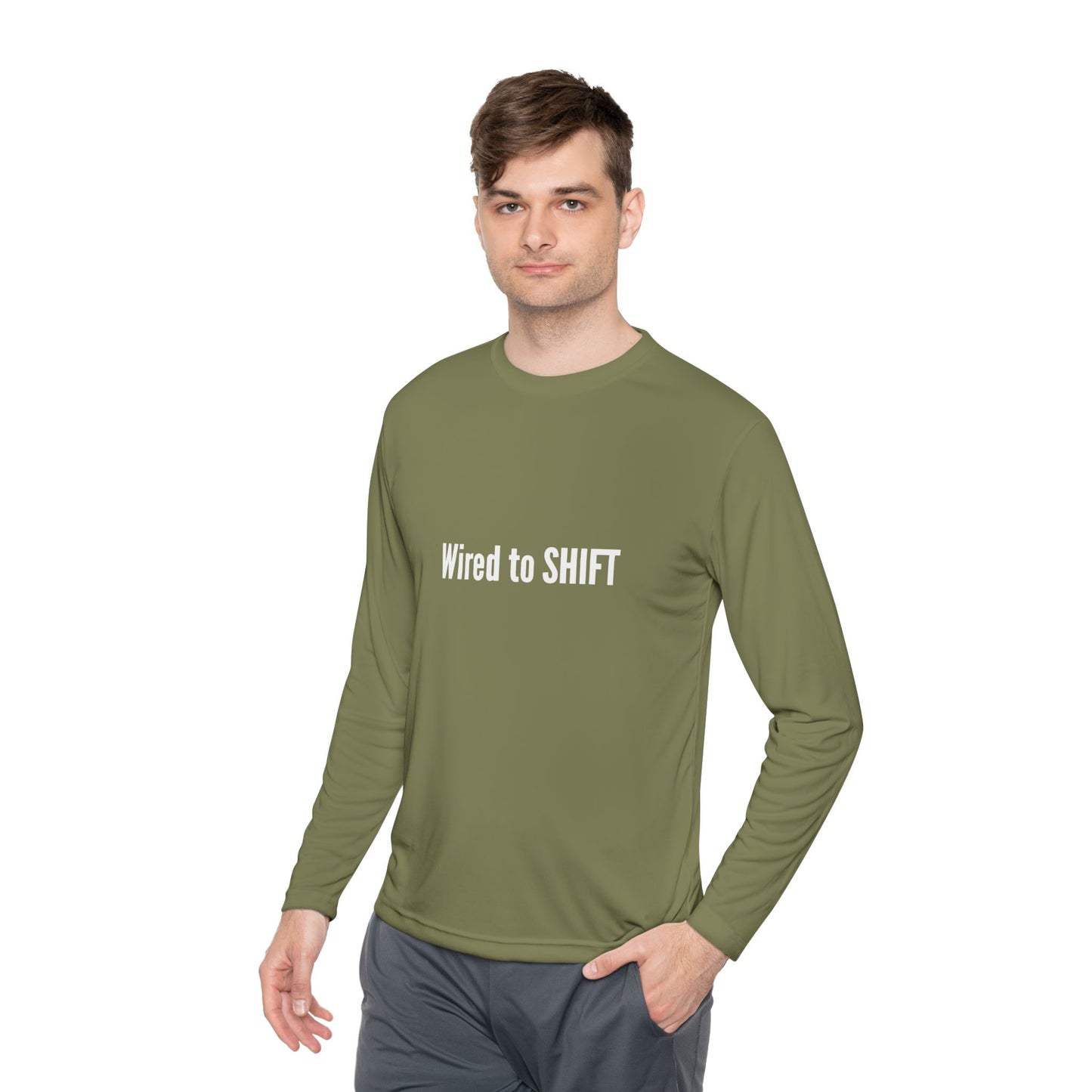 Wired to SHIFT Unisex Lightweight Long Sleeve Tee | Casual Wear, Gift for Teammates, Motivational Apparel, Fall Fashion, Everyday Comfort