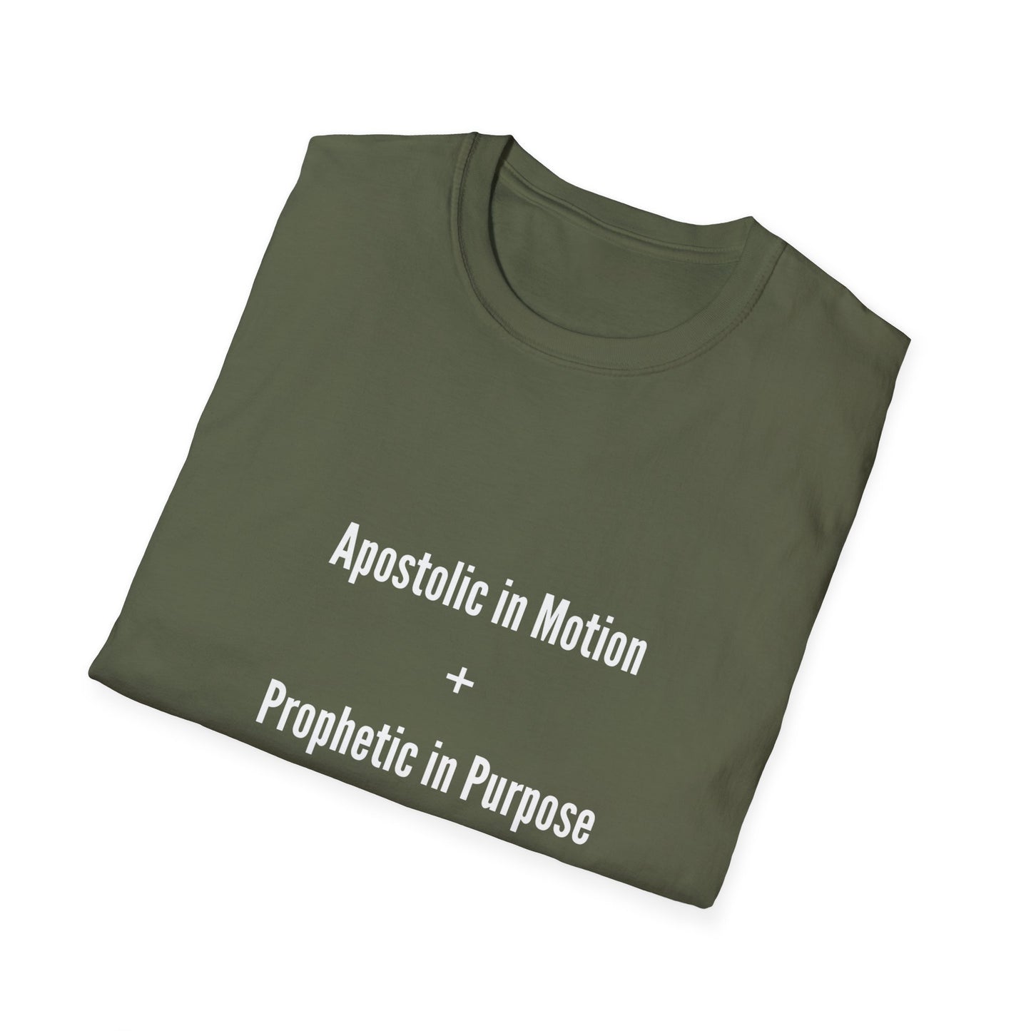 Unisex Inspirational T-Shirt - Apostolic in Motion + Prophetic in Purpose, Faith Apparel, Church Shirts, Spiritual Gifts, Christian Clothing