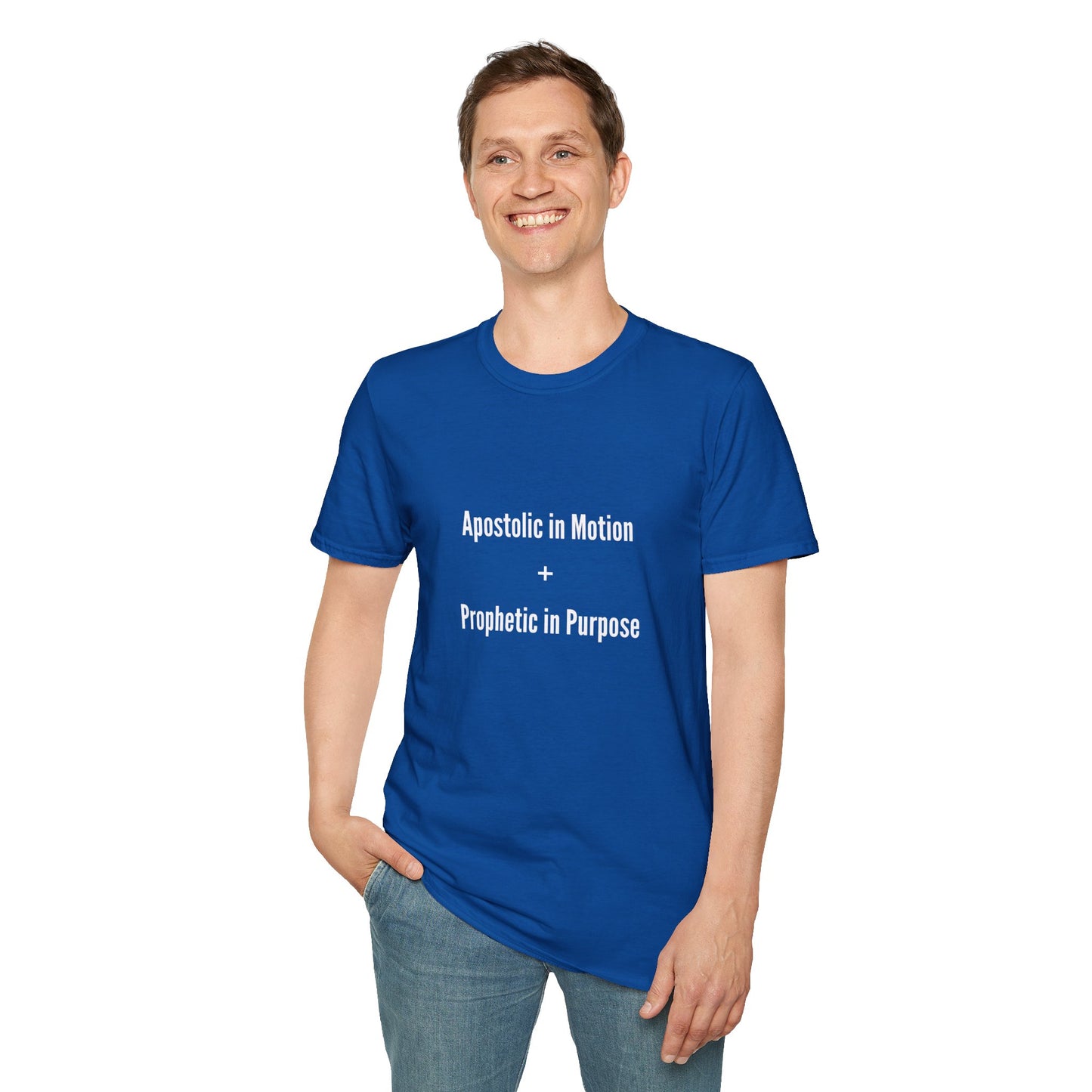 Unisex Inspirational T-Shirt - Apostolic in Motion + Prophetic in Purpose, Faith Apparel, Church Shirts, Spiritual Gifts, Christian Clothing