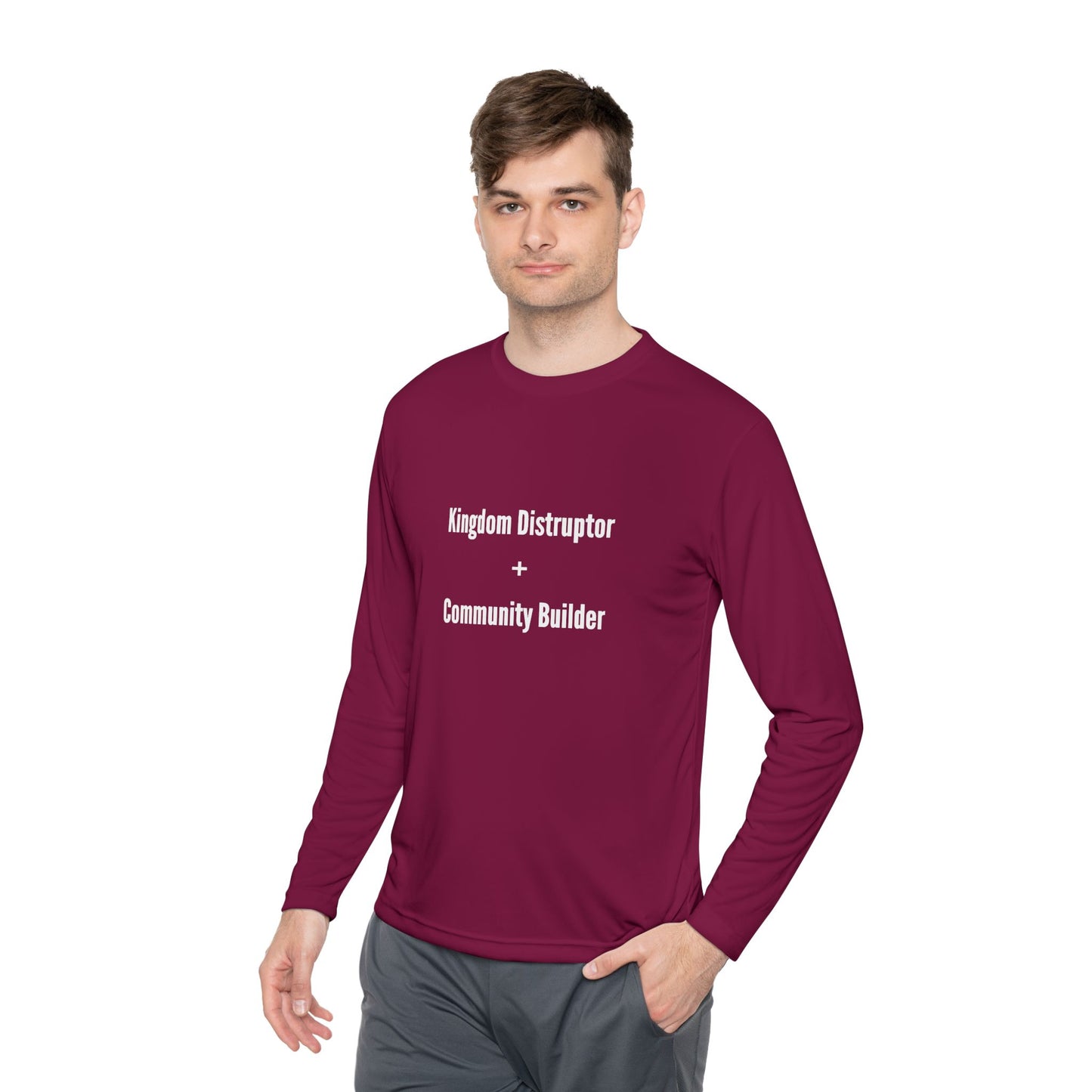 Kingdom Disruptor - Unisex Lightweight Long Sleeve Tee - Perfect for Casual Outings, Gift for Holidays, Outdoor Activities, Everyday Comfort, Layering Essential