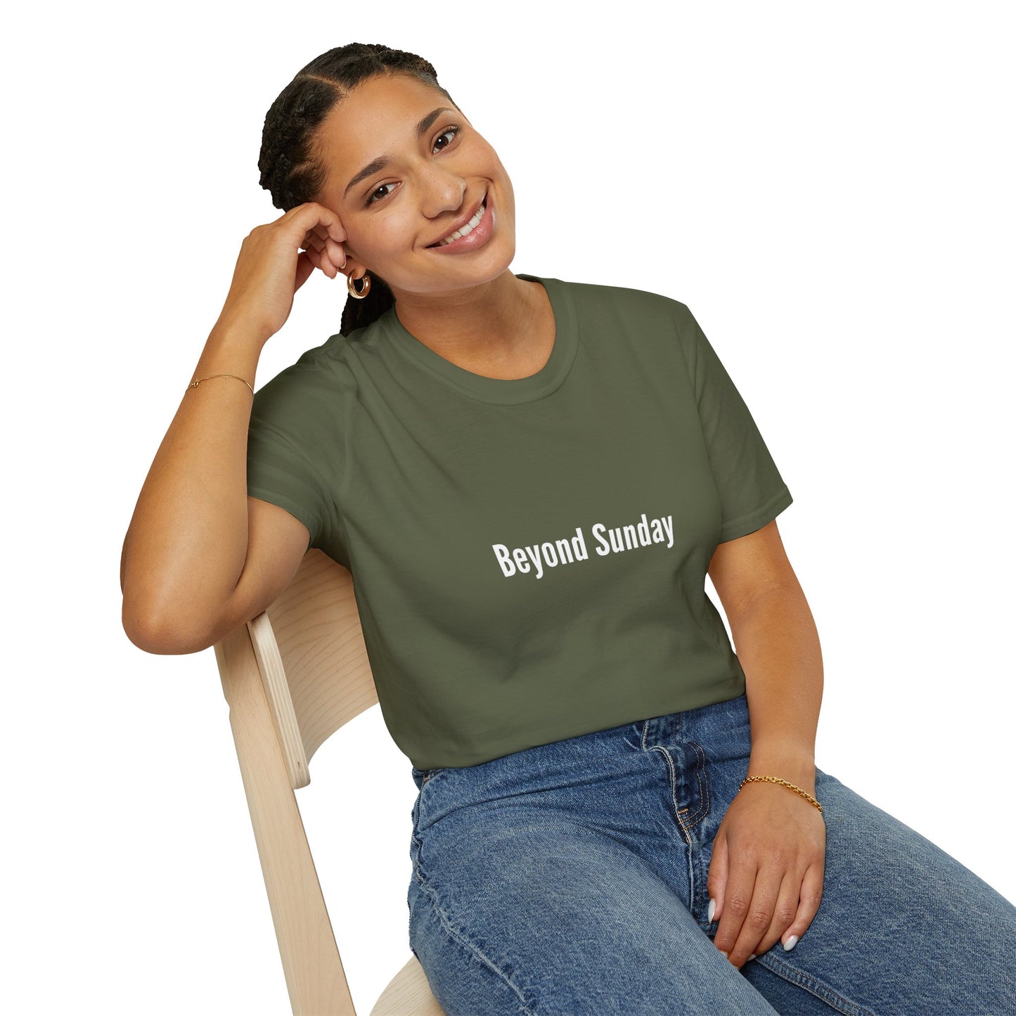 Beyond Sunday Unisex Softstyle T-Shirt, Casual Tee, Faith-Based Apparel, Gift for Christians, Weekend Wear, Inspirational T-Shirt