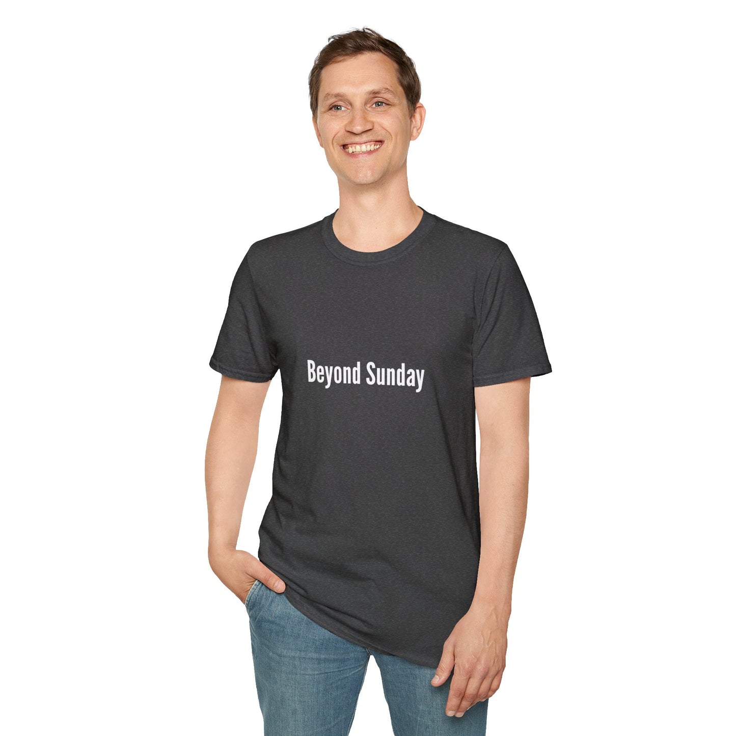 Beyond Sunday Unisex Softstyle T-Shirt, Casual Tee, Faith-Based Apparel, Gift for Christians, Weekend Wear, Inspirational T-Shirt