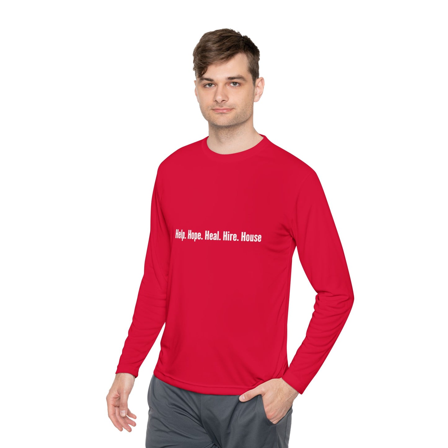 Unisex Lightweight Long Sleeve Tee - Help, Hope, Heal, Wear, Inspirational Gift for Wellness, Casual Wear, Motivational Apparel