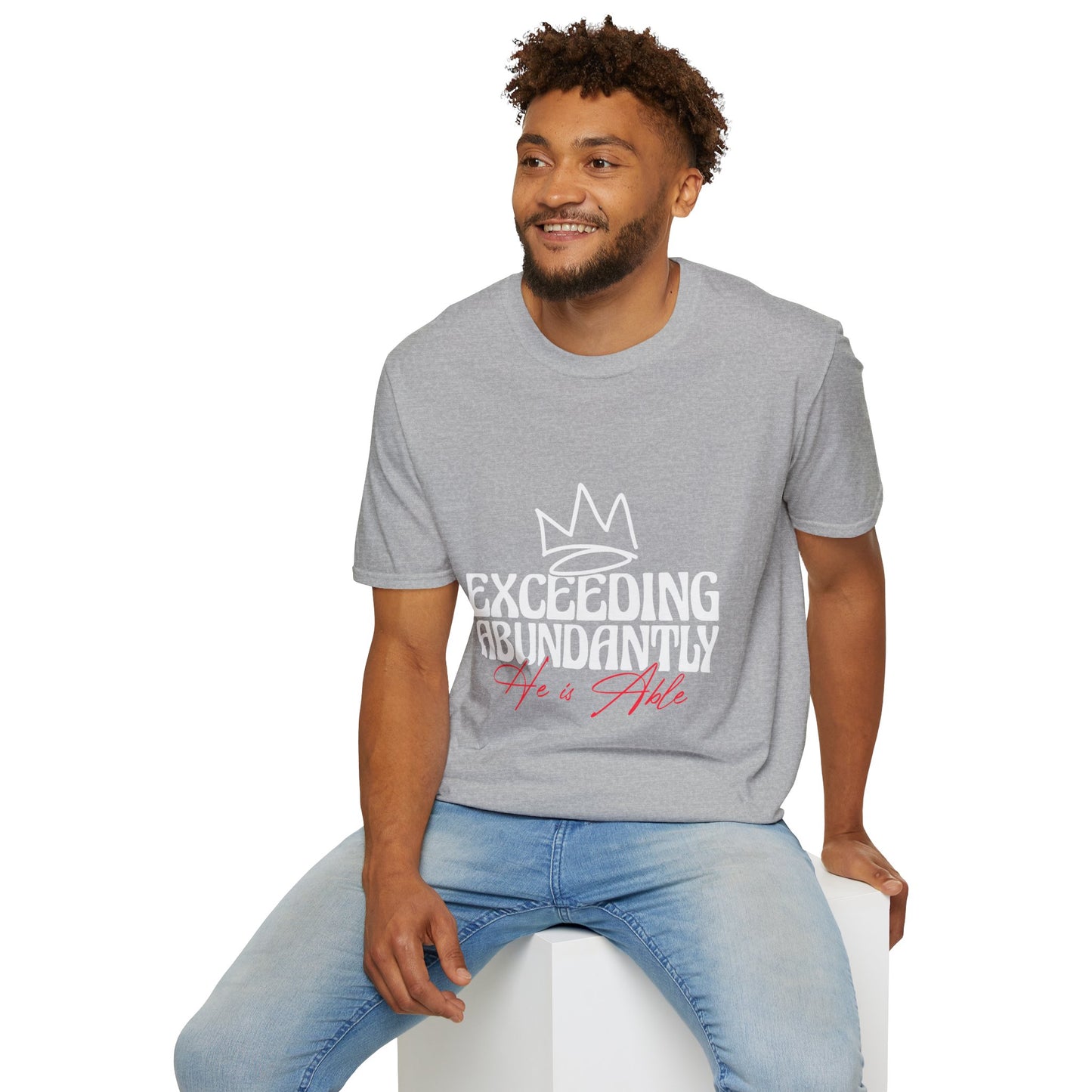 Exceeding Abundantly Unisex T-Shirt, Bold Graphic Tee, Inspirational Shirt, Casual Wear for Everyday, Gift for Him/Her