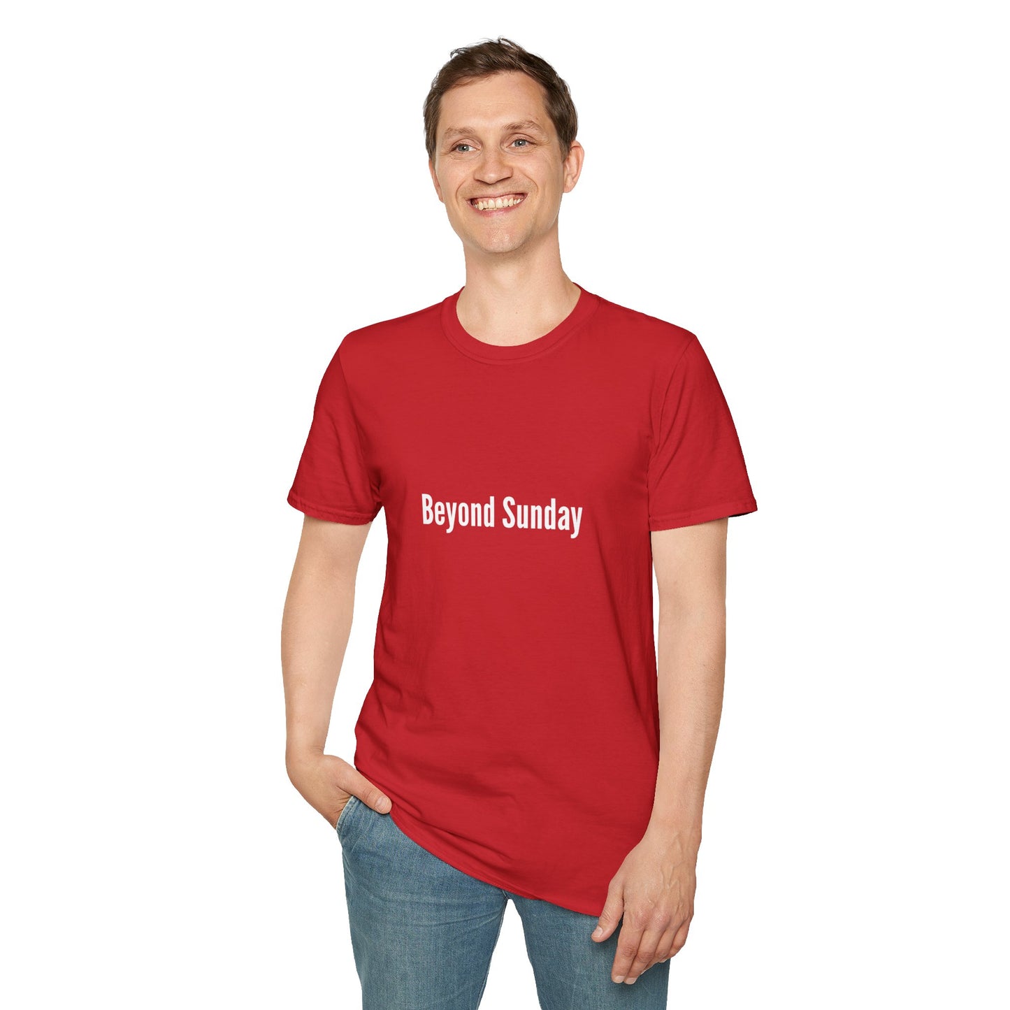 Beyond Sunday Unisex Softstyle T-Shirt, Casual Tee, Faith-Based Apparel, Gift for Christians, Weekend Wear, Inspirational T-Shirt