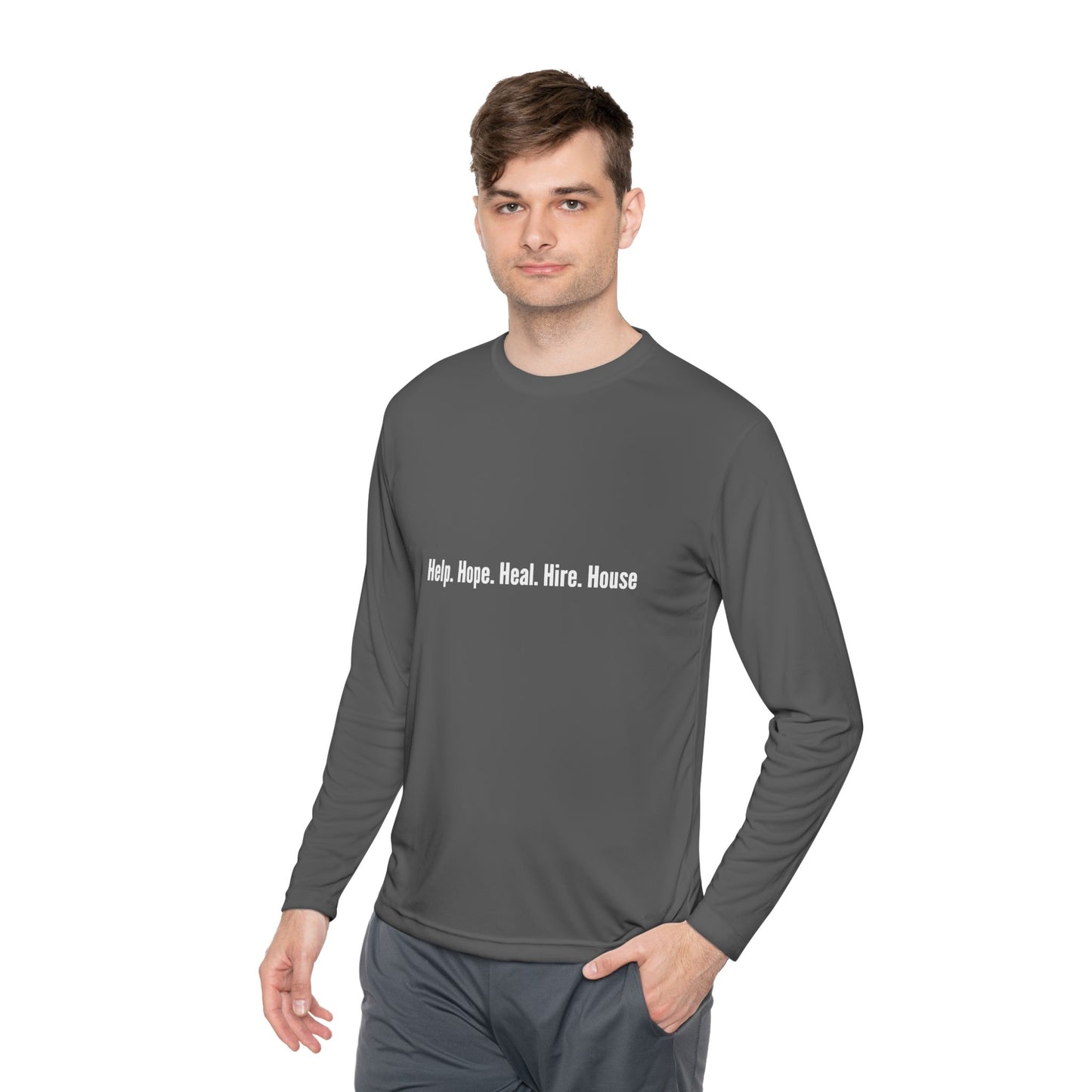Unisex Lightweight Long Sleeve Tee - Help, Hope, Heal, Wear, Inspirational Gift for Wellness, Casual Wear, Motivational Apparel