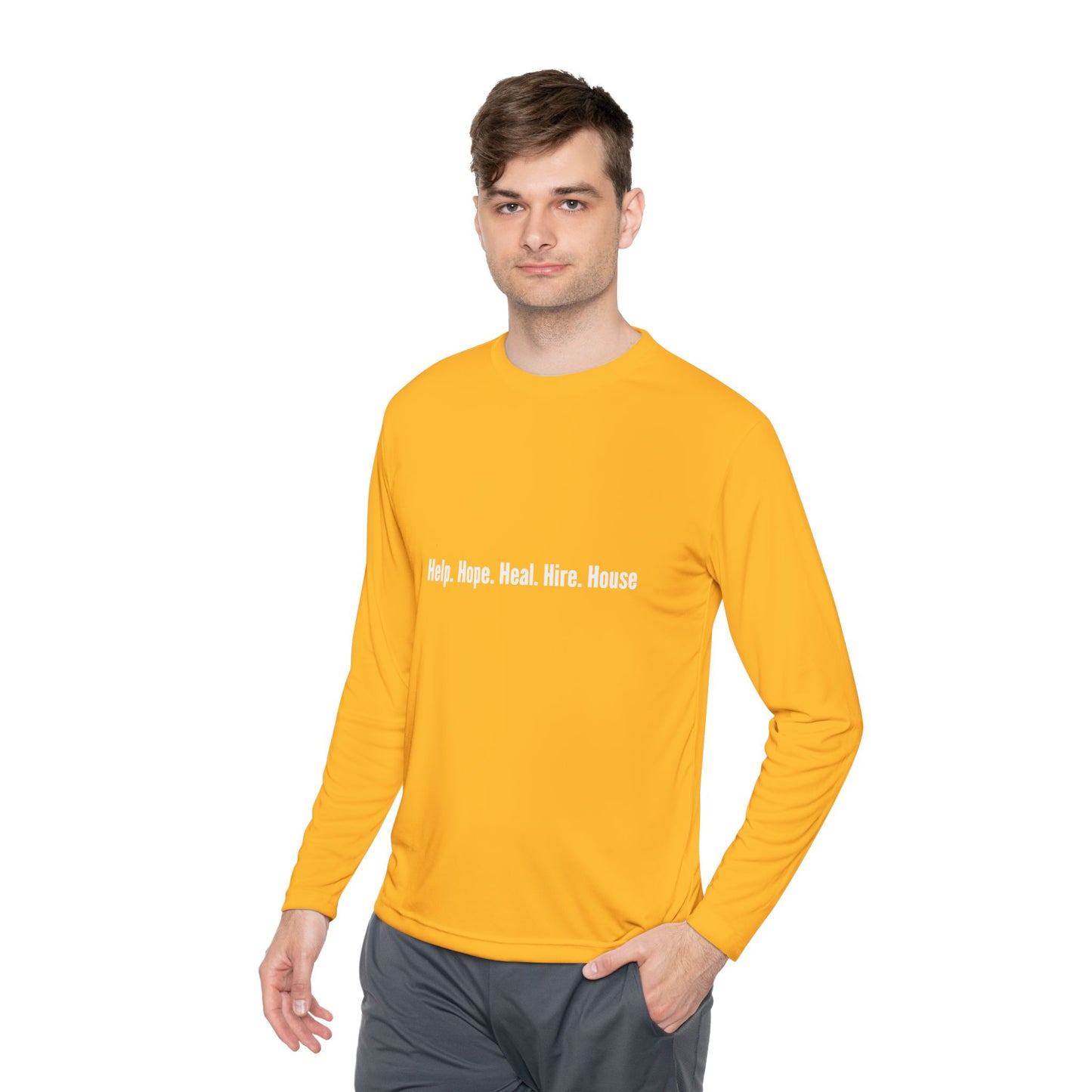 Unisex Lightweight Long Sleeve Tee - Help, Hope, Heal, Wear, Inspirational Gift for Wellness, Casual Wear, Motivational Apparel