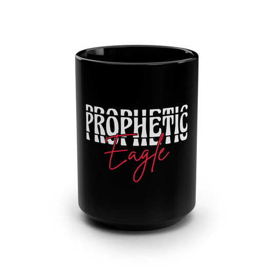 Prophetic Eagle Black Mug, Spiritual Coffee Cup, Inspirational Gift for Dreamers, Motivational Tea Mug, Unique Home Decor