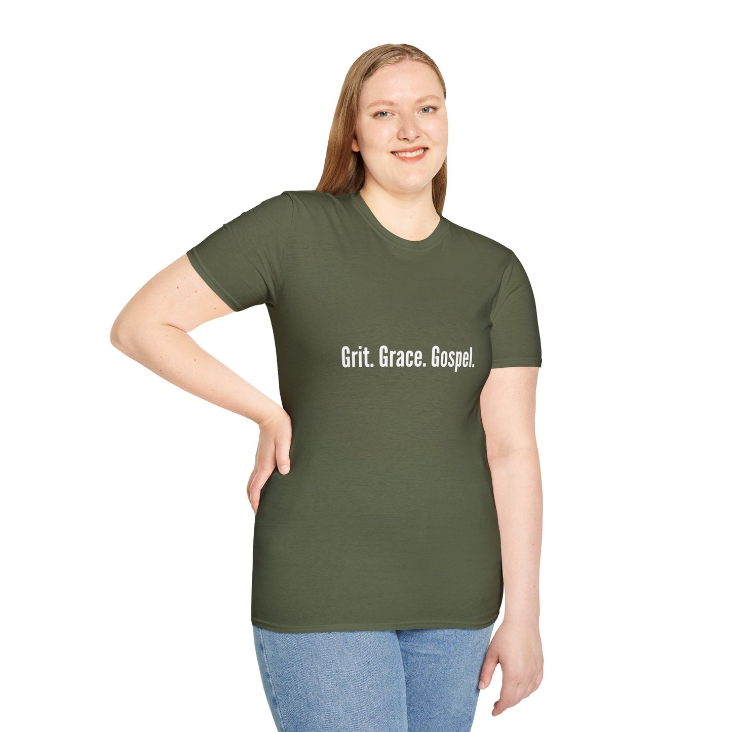 Grit. Grace. Gospel. Unisex Softstyle T-Shirt - Inspirational Tee for Everyday Wear, Faith-Based Gift, Casual Style, Comfortable Top, [...]