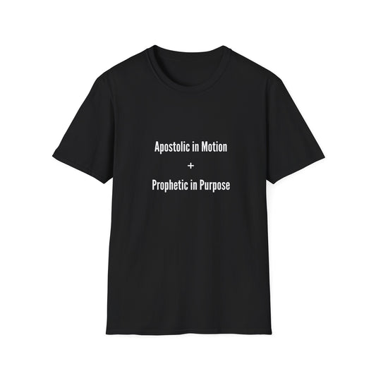 Unisex Inspirational T-Shirt - Apostolic in Motion + Prophetic in Purpose, Faith Apparel, Church Shirts, Spiritual Gifts, Christian Clothing