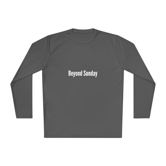 Unisex Long Sleeve Tee - Beyond Sunday, Lightweight Casual Top, Perfect for Fall, Church Gatherings, Everyday Comfort